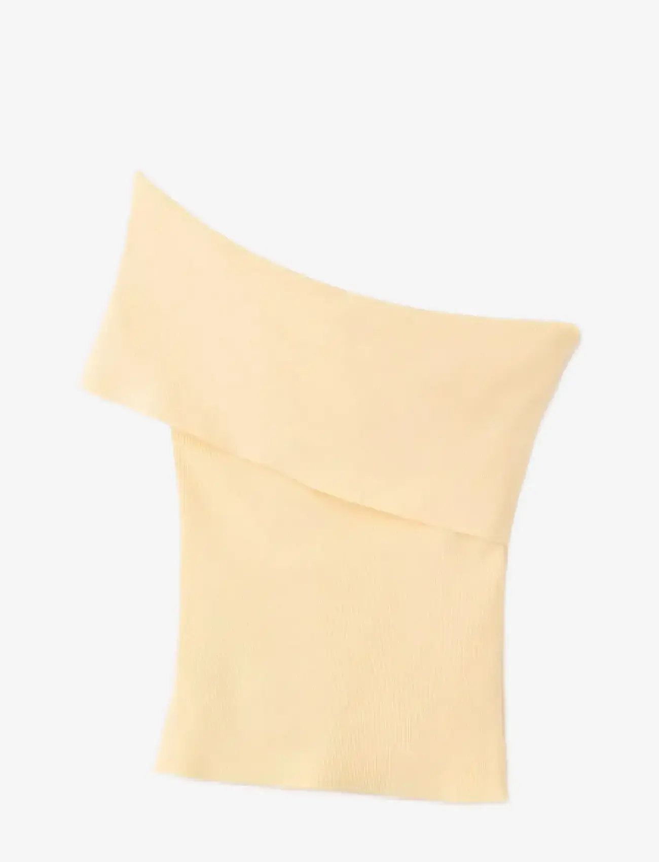 Mango - Strapless knitted top - tanktops - yellow - 1