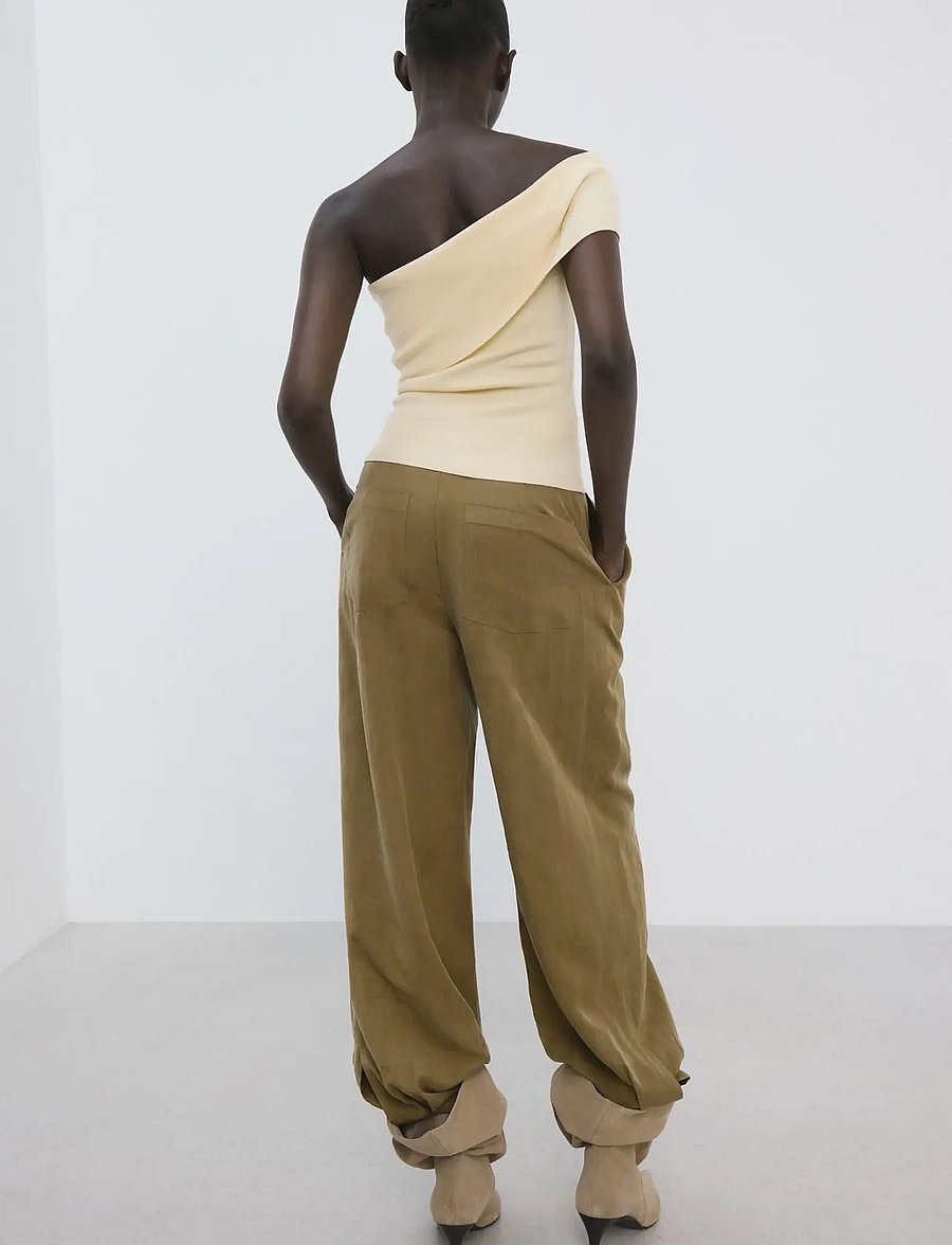 Mango - Strapless knitted top - tanktops - yellow - 2