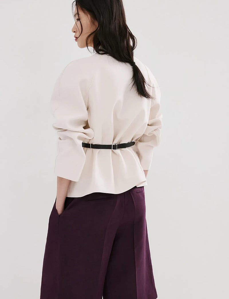 Mango - Straight linen Bermuda shorts - hørshorts - medium purple - 2
