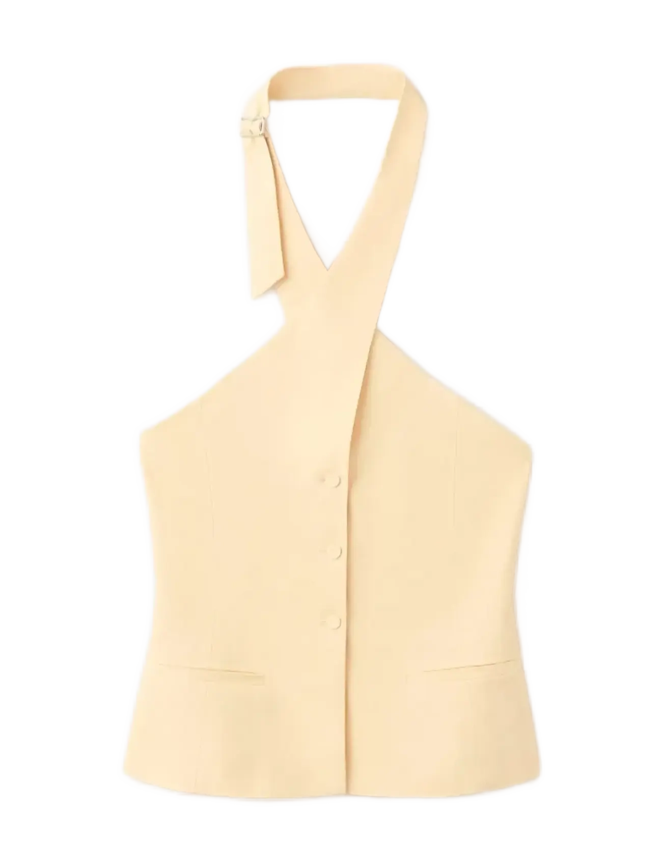 Mango Linen buttoned top - Nyheter - YELLOW / yellow