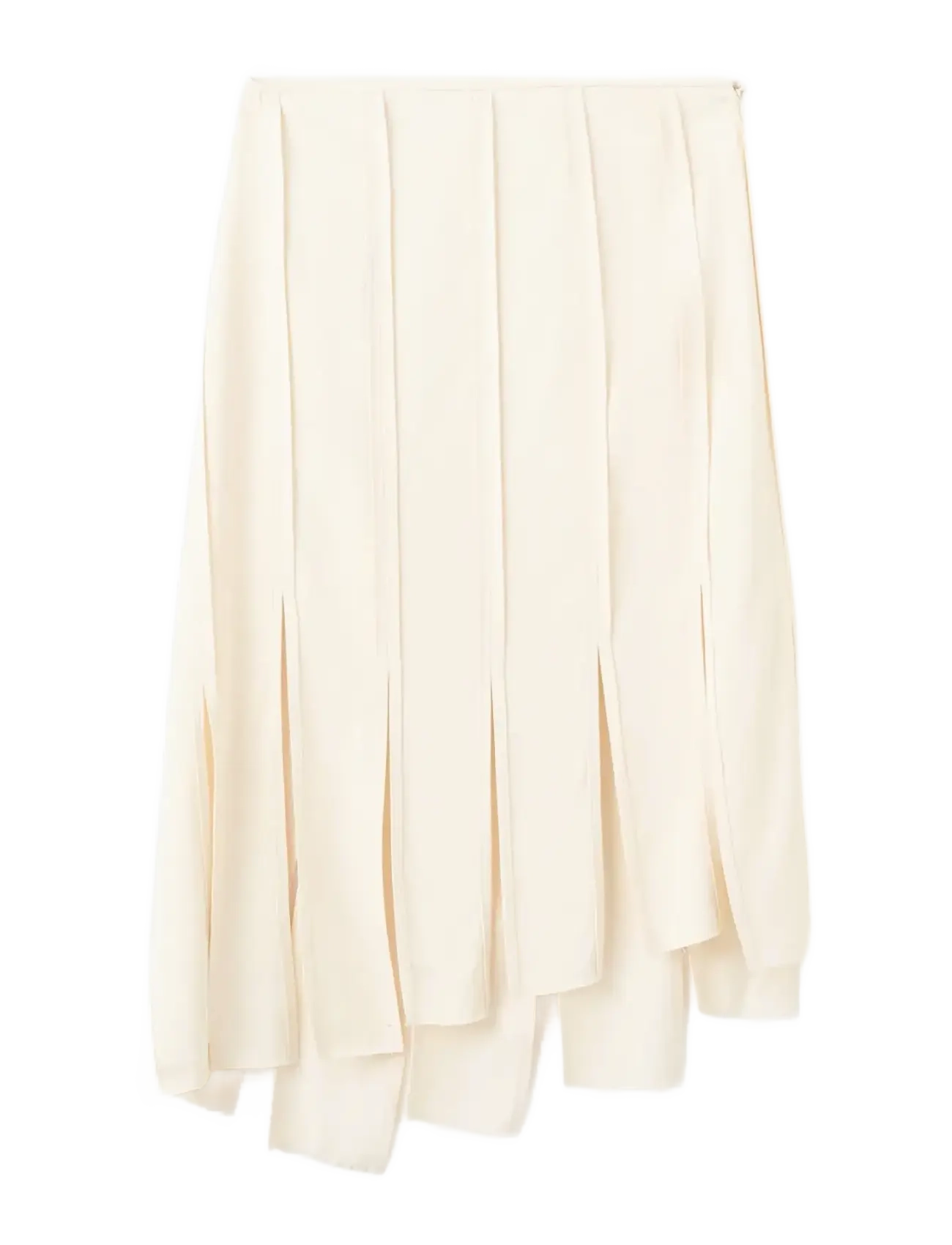 Mango Midi skirt with pleated asymmetric hem - Business tøj - LT PASTEL BROWN / cream