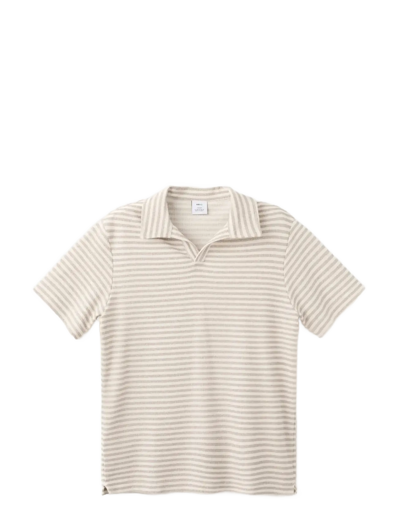 MANGO Regular Fit Textured Stripe Polo Beige - XXL - Herren