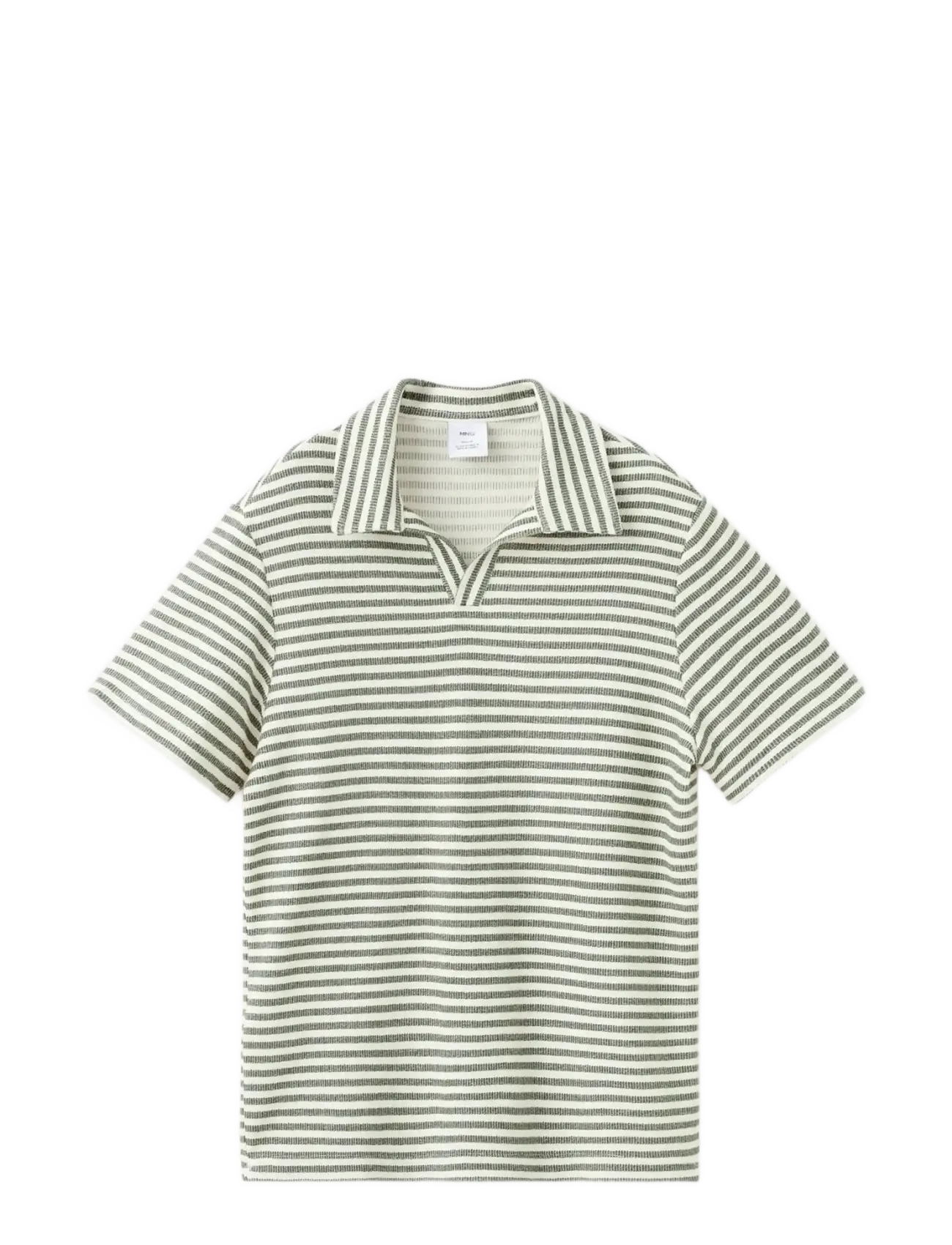 MANGO Regular Fit Textured Stripe Polo Grün - XXL - Herren