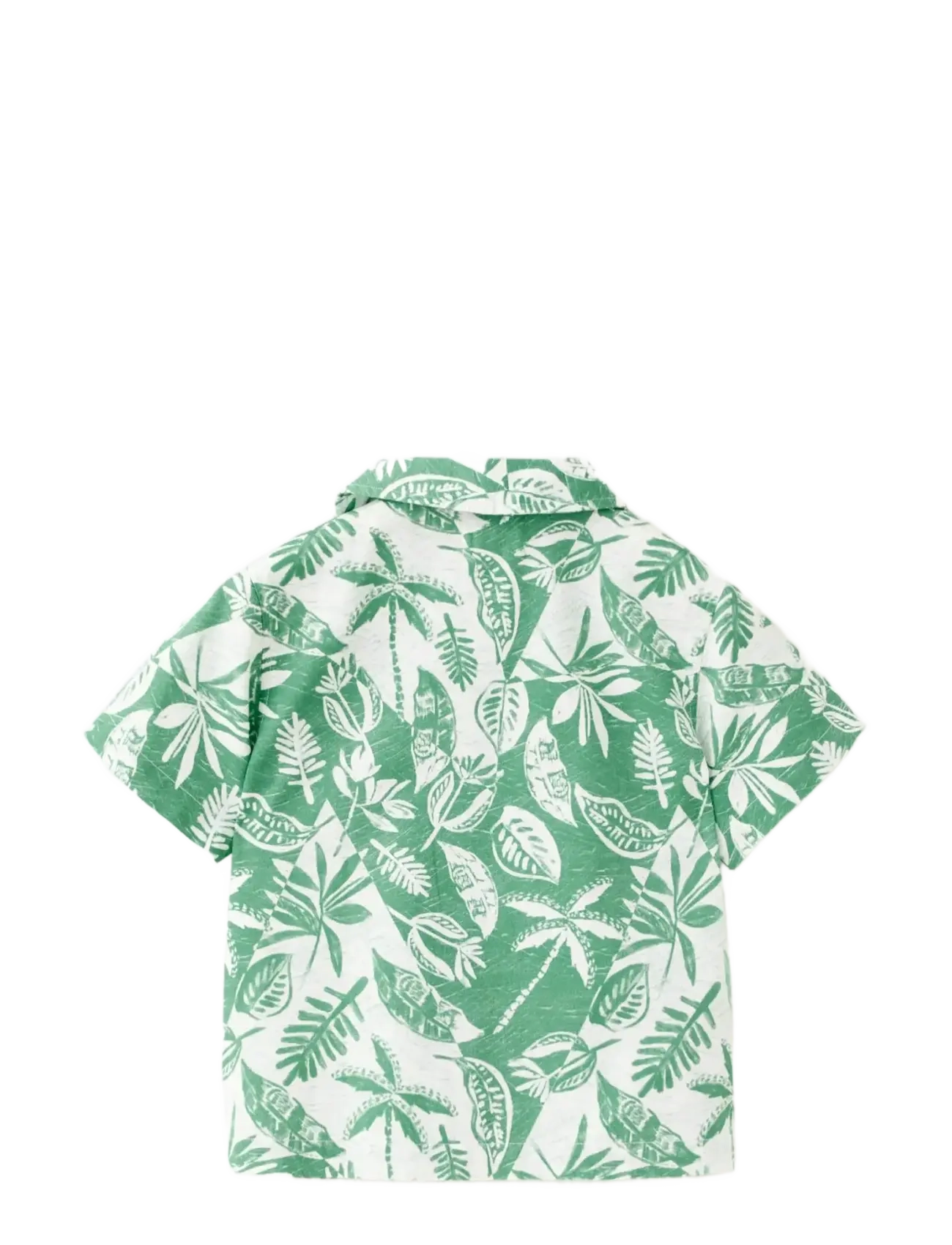 Mango - Floral-print cotton shirt - kortærmede skjorter - green - 1