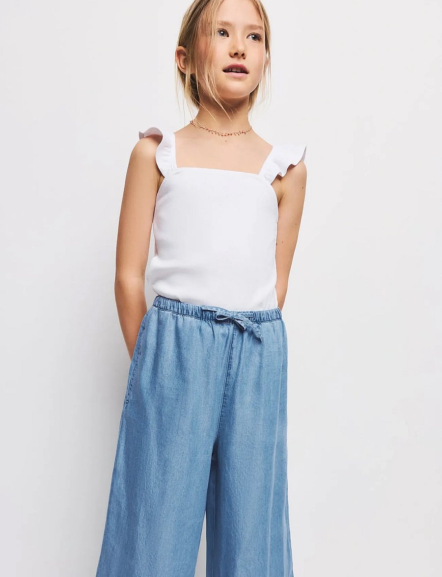 Mango - 100% lyocell trousers - byxor - open blue - 0