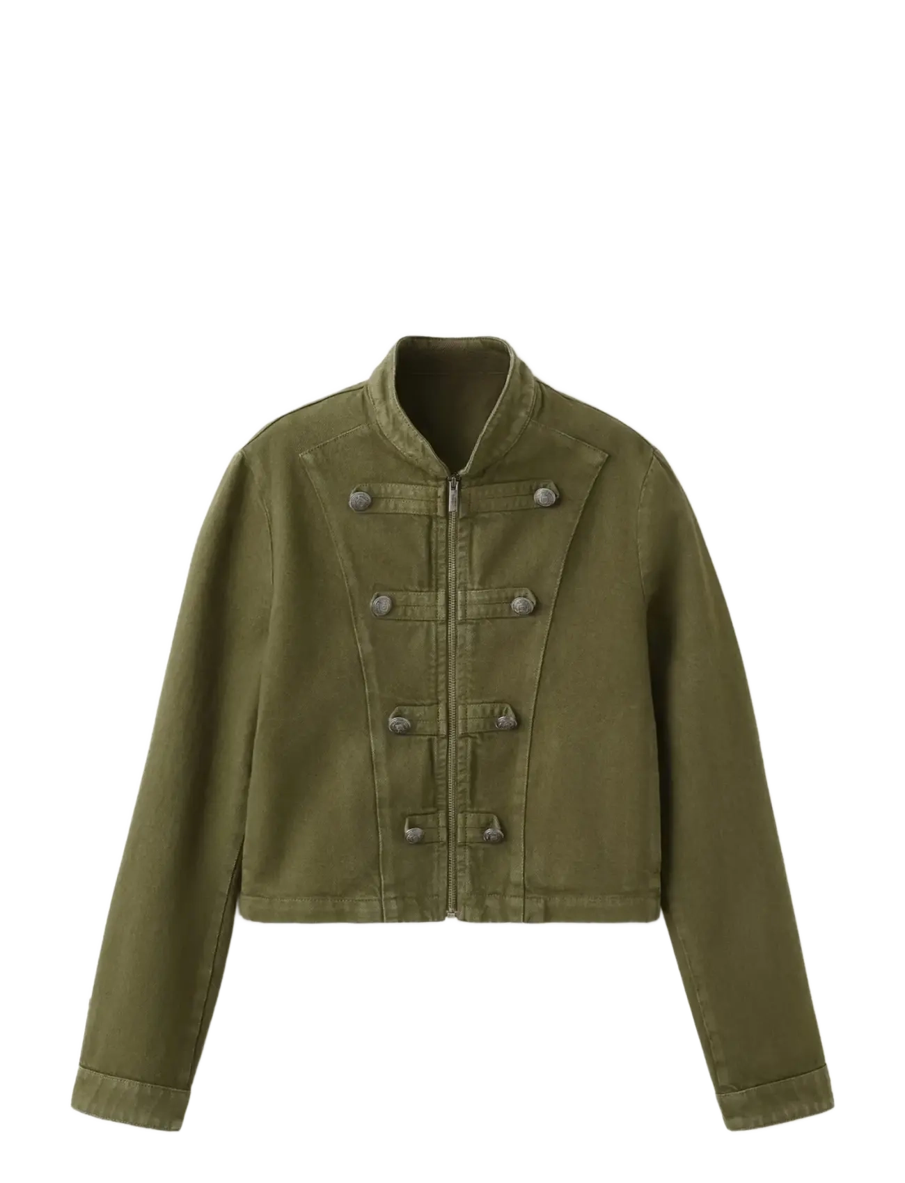 MANGO Denim Jacke With Buttons Khaki - XL - Damen