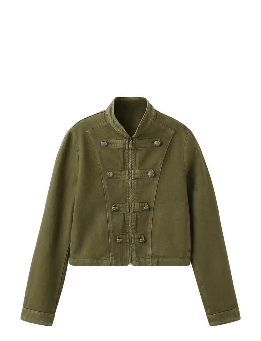 Mango - Denim jacket with buttons - frühlingsjacken - beige - khaki - 1