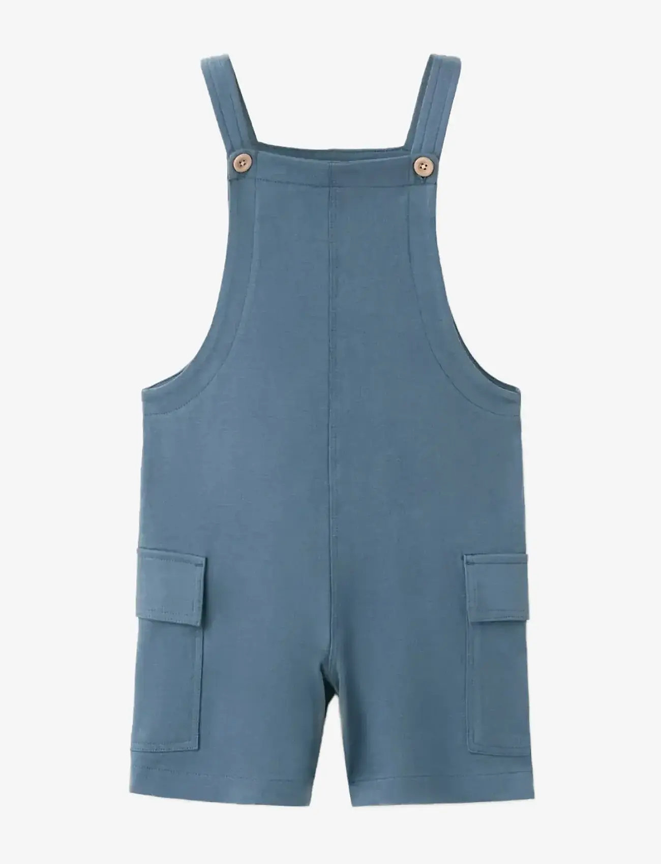 Mango - Cotton dungarees with cargo pockets - byxdress - medium blue - 0