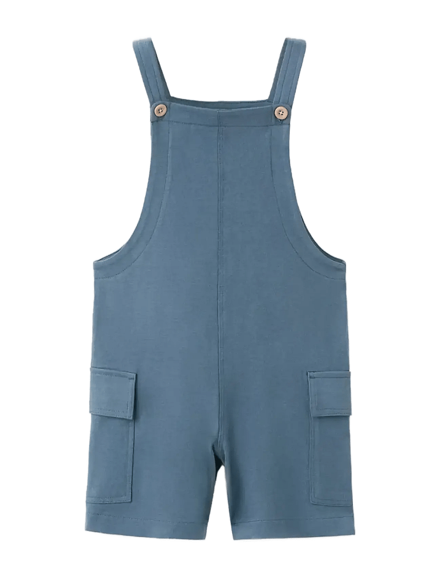 Mango - Cotton dungarees with cargo pockets - buksedragter - medium blue - 0