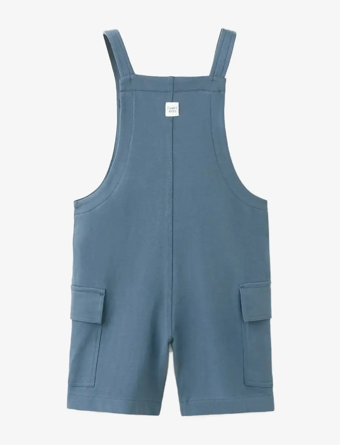 Mango - Cotton dungarees with cargo pockets - byxdress - medium blue - 1