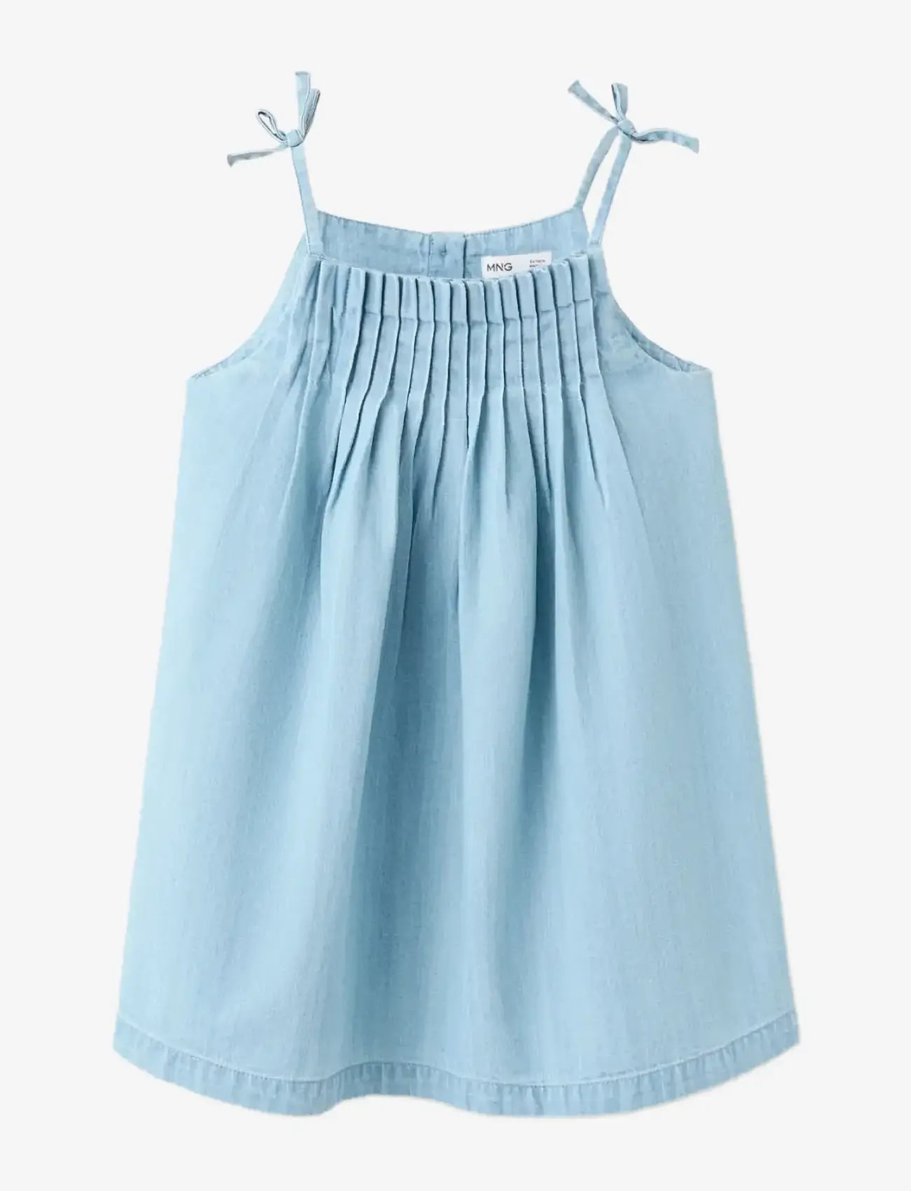 Mango - Short denim dress - Ærmeløse babykjoler - open blue - 0