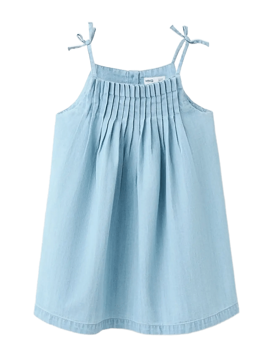 Mango - Short denim dress - Ærmeløse babykjoler - open blue - 0