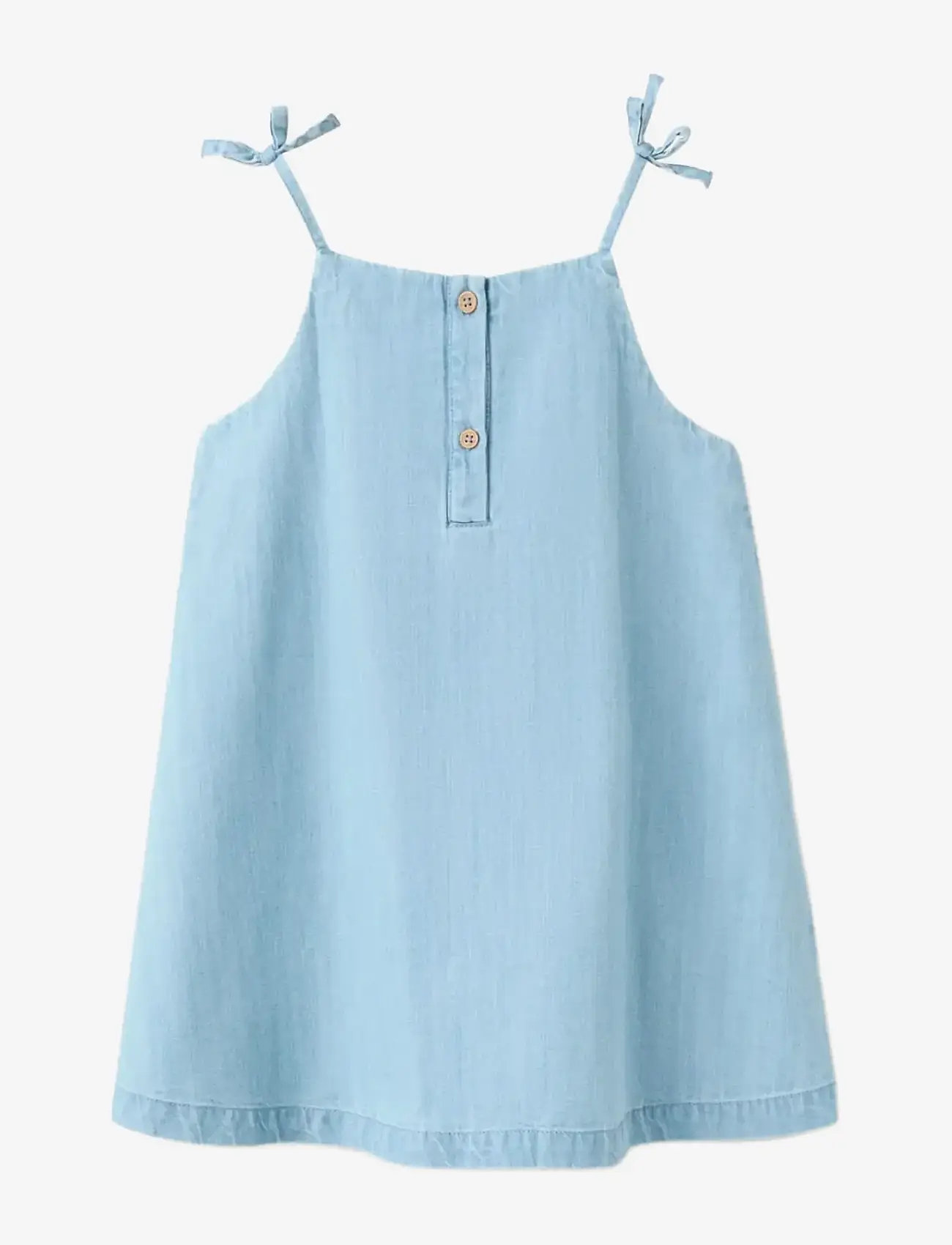 Mango - Short denim dress - Ærmeløse babykjoler - open blue - 1