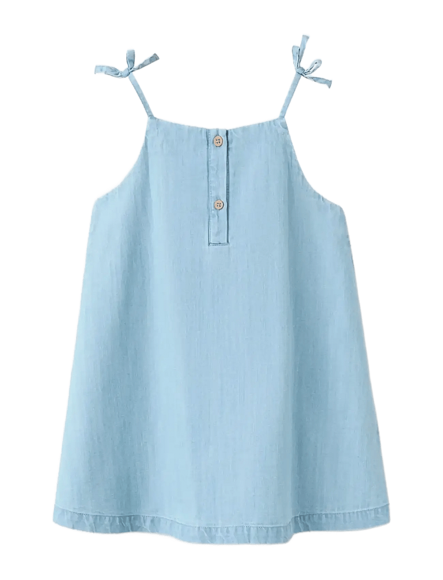 Mango - Short denim dress - Ærmeløse babykjoler - open blue - 1