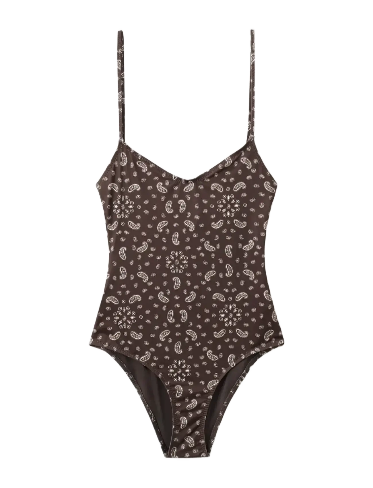 MANGO Paisley Open-Back Badeanzug Braun - XL - Damen