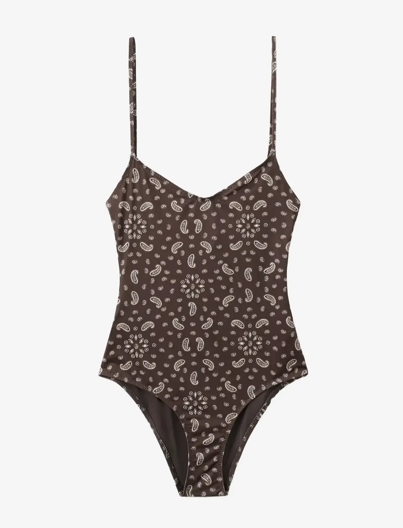Mango - Paisley open-back swimsuit - badedragter - brown - 1