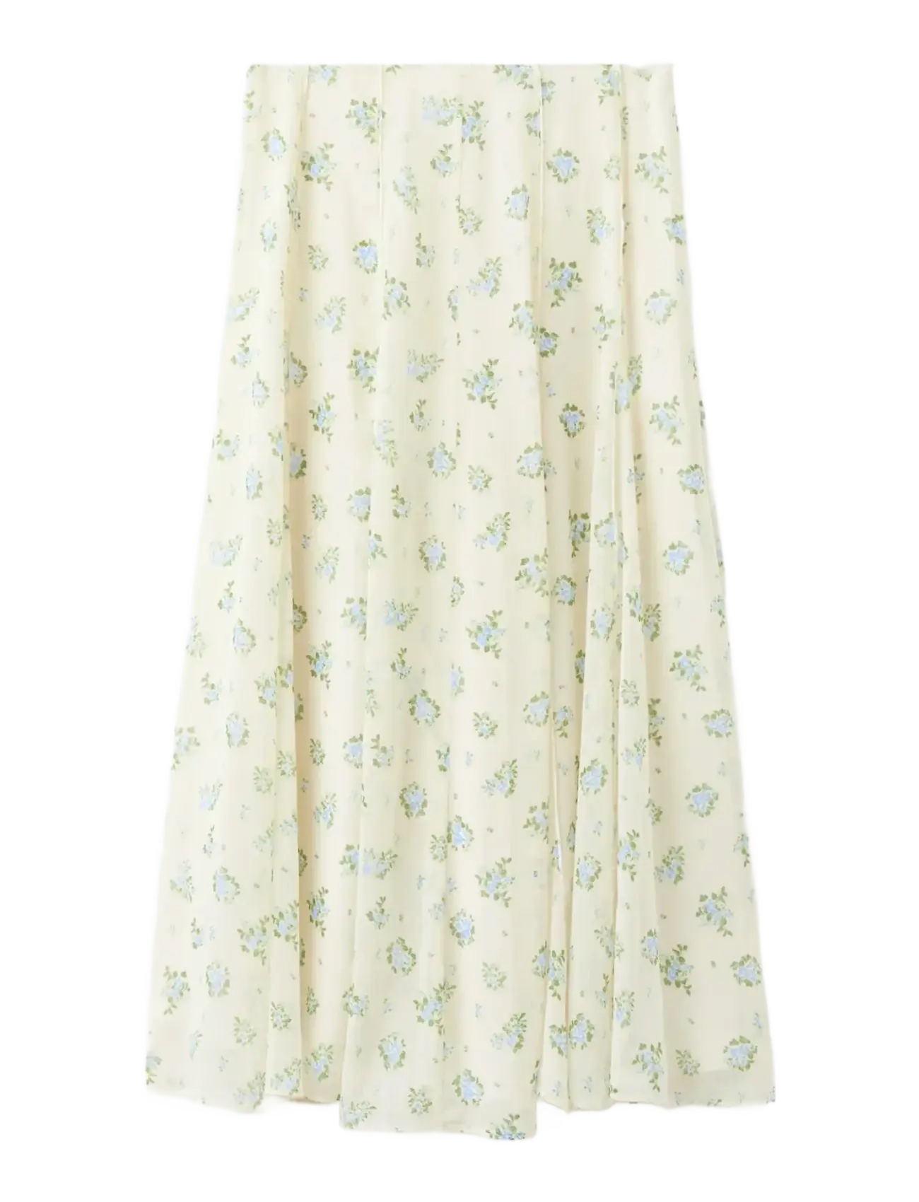 Mango Floral godet skirt - Kläder - NATURAL WHITE / white