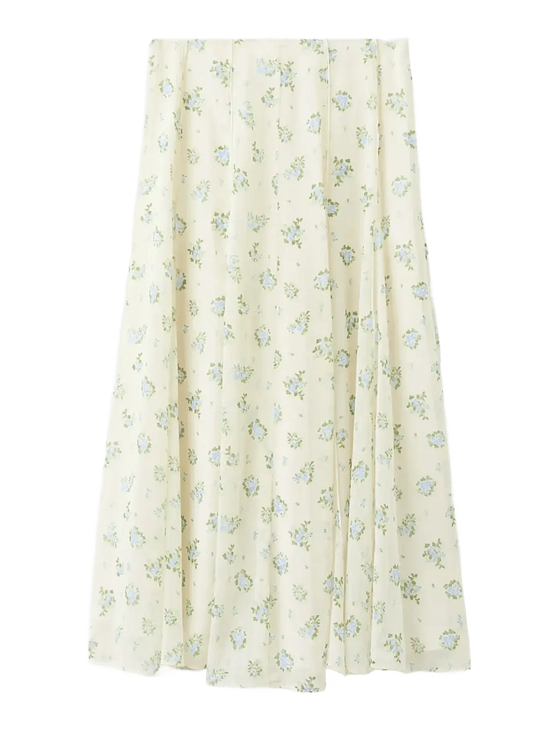 Mango - Floral godet skirt - midi nederdele - natural white - 1