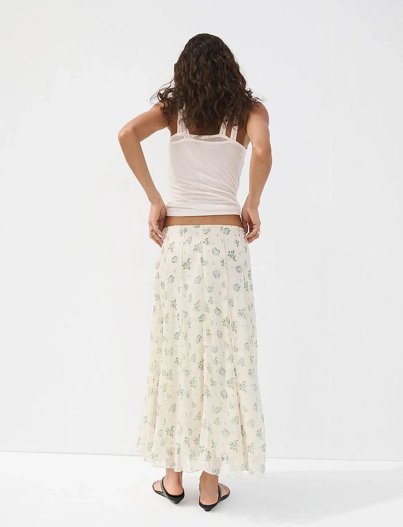 Mango - Floral godet skirt - midi nederdele - natural white - 2