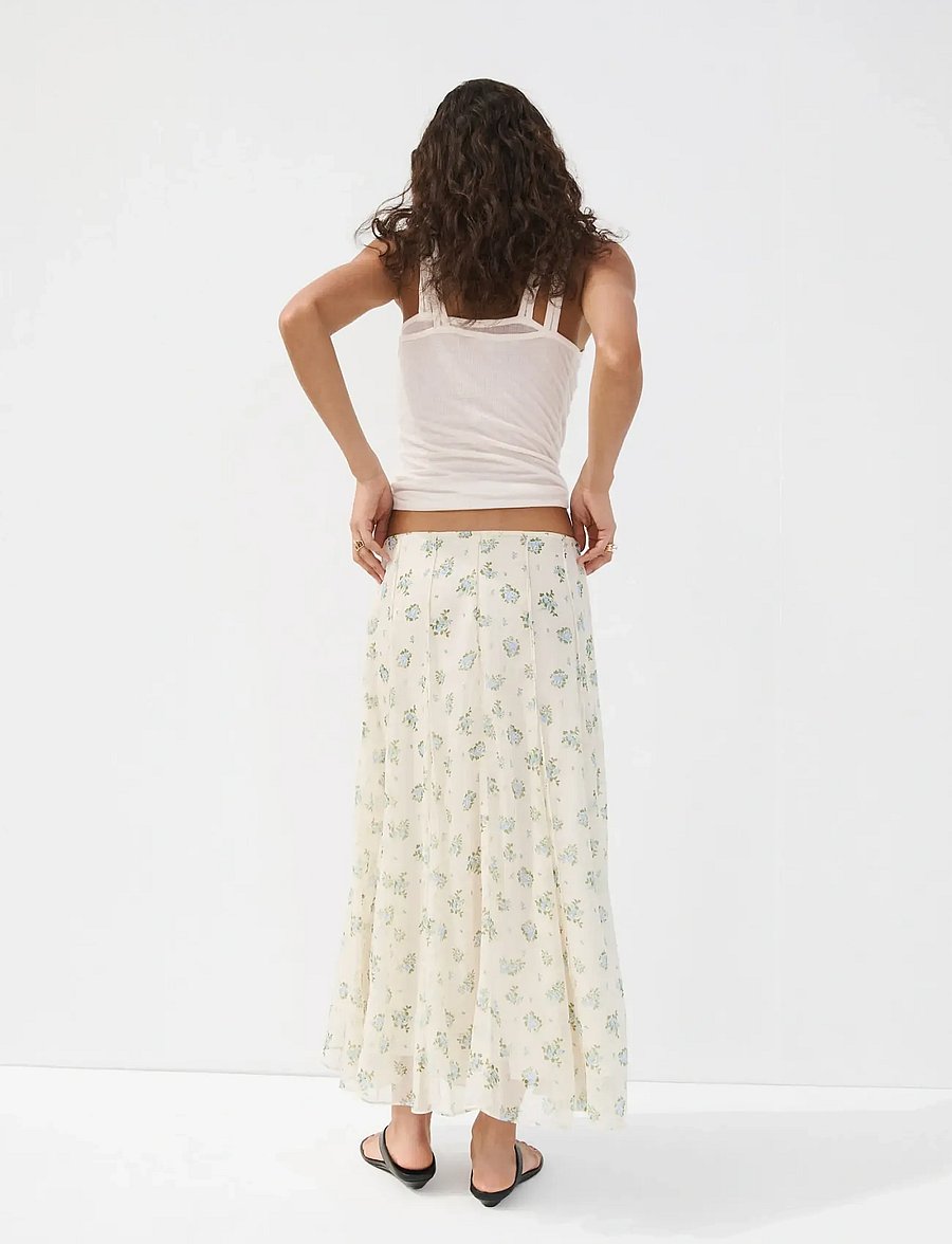 Mango - Floral godet skirt - midi kjolar - natural white - 2