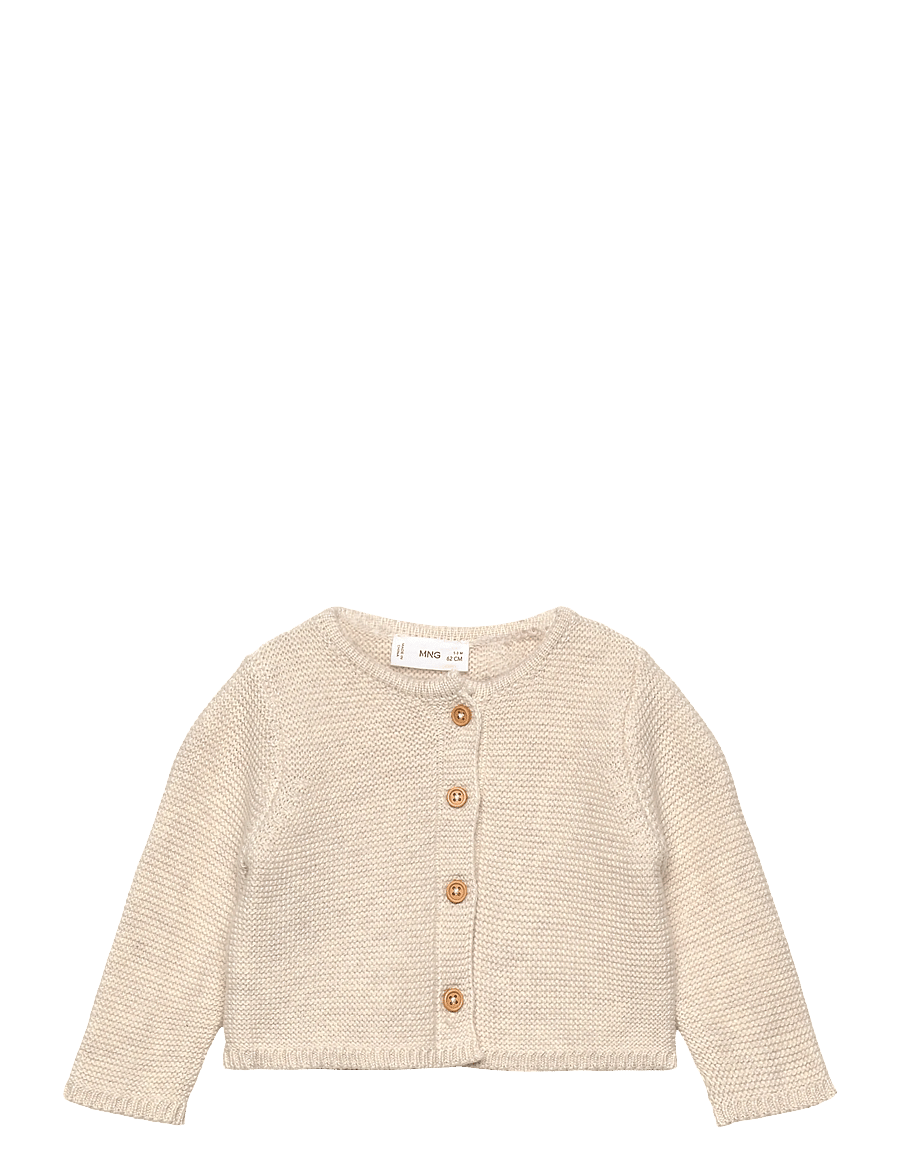 Mango - Knitted button cardigan - koftor - lt pastel brown - 0