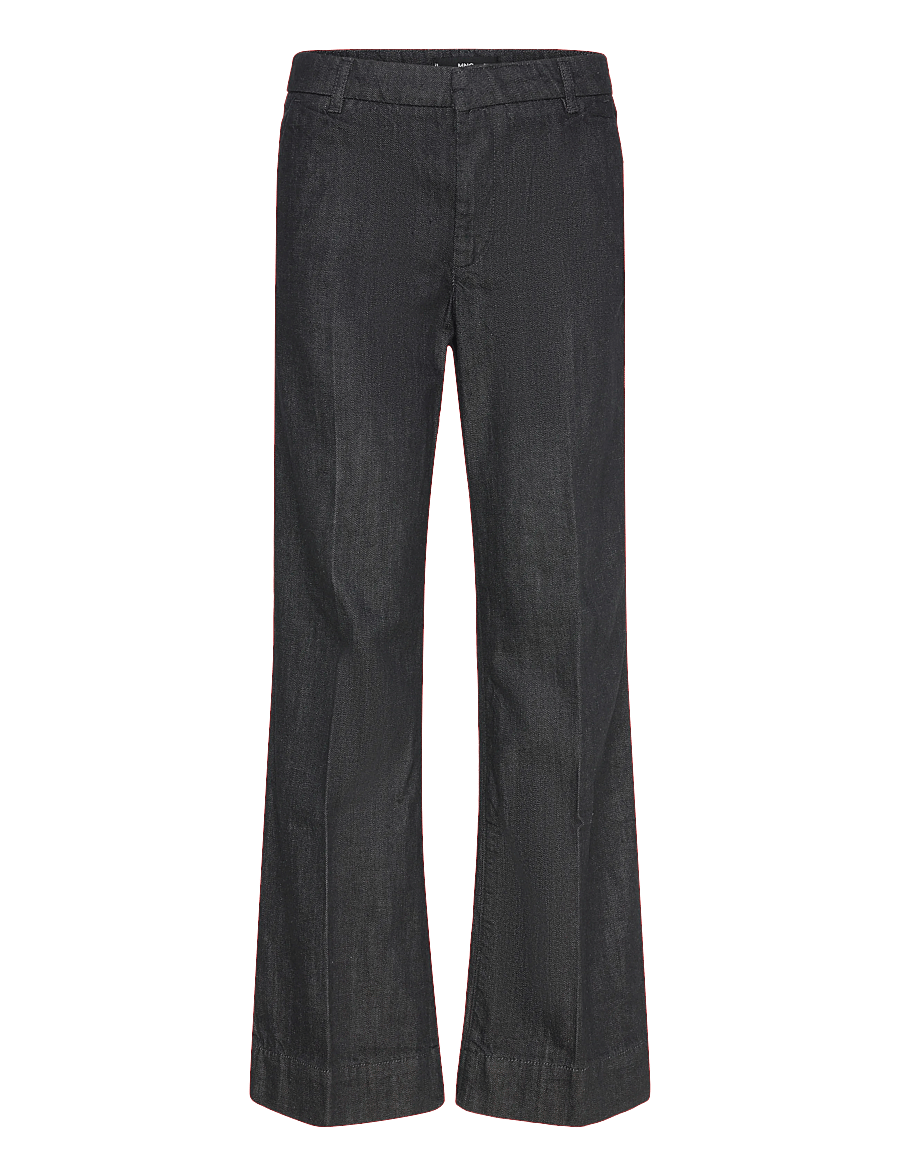 Mango - Wide leg denim trousers - utsvängda byxor - open blue - 1