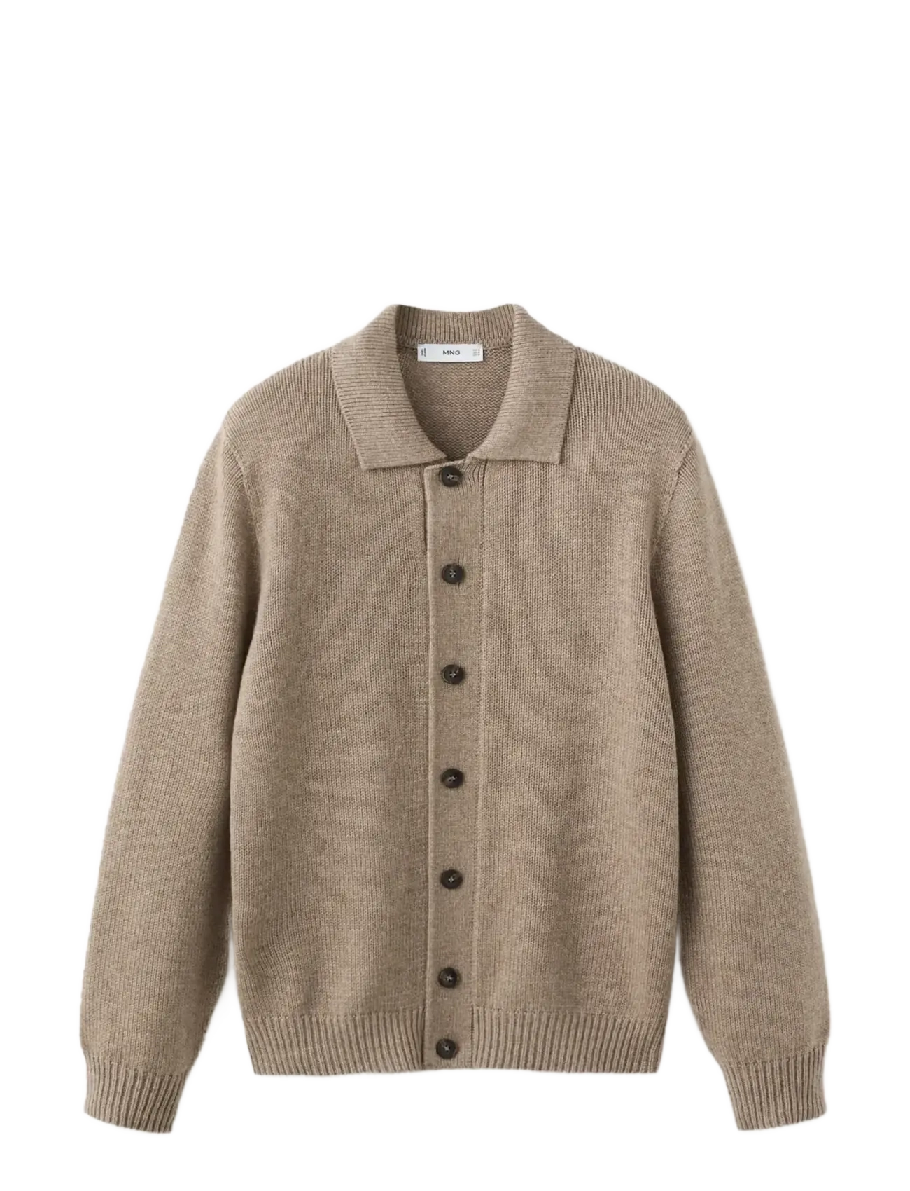 Knitted wool blend cardigan - LIGHT BEIGE