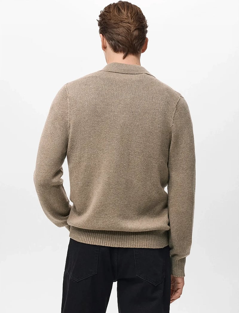 Mango - Knitted wool blend cardigan - cardigans - light beige - 2