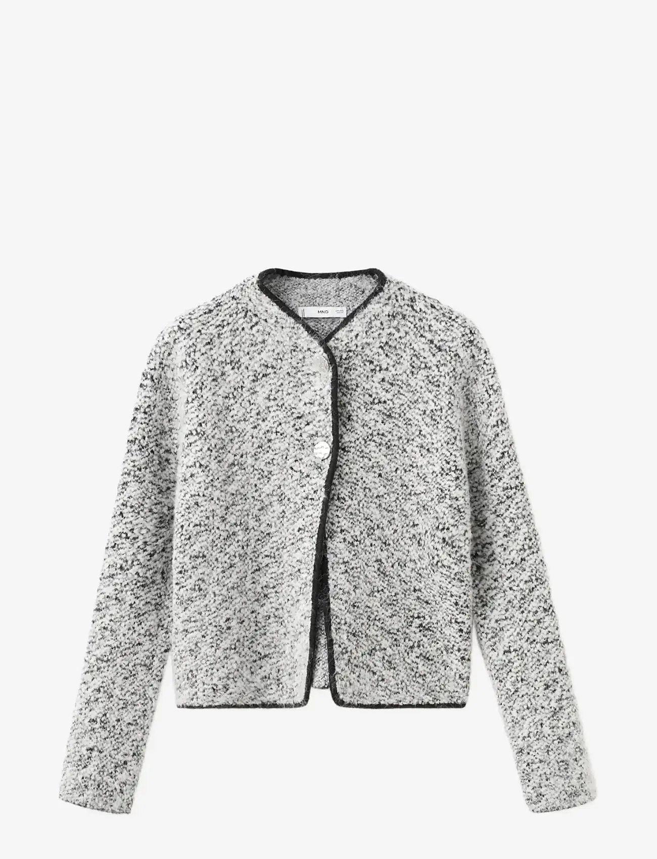 Mango - Flecked cotton-blend jacket - winterjacken - black - 1