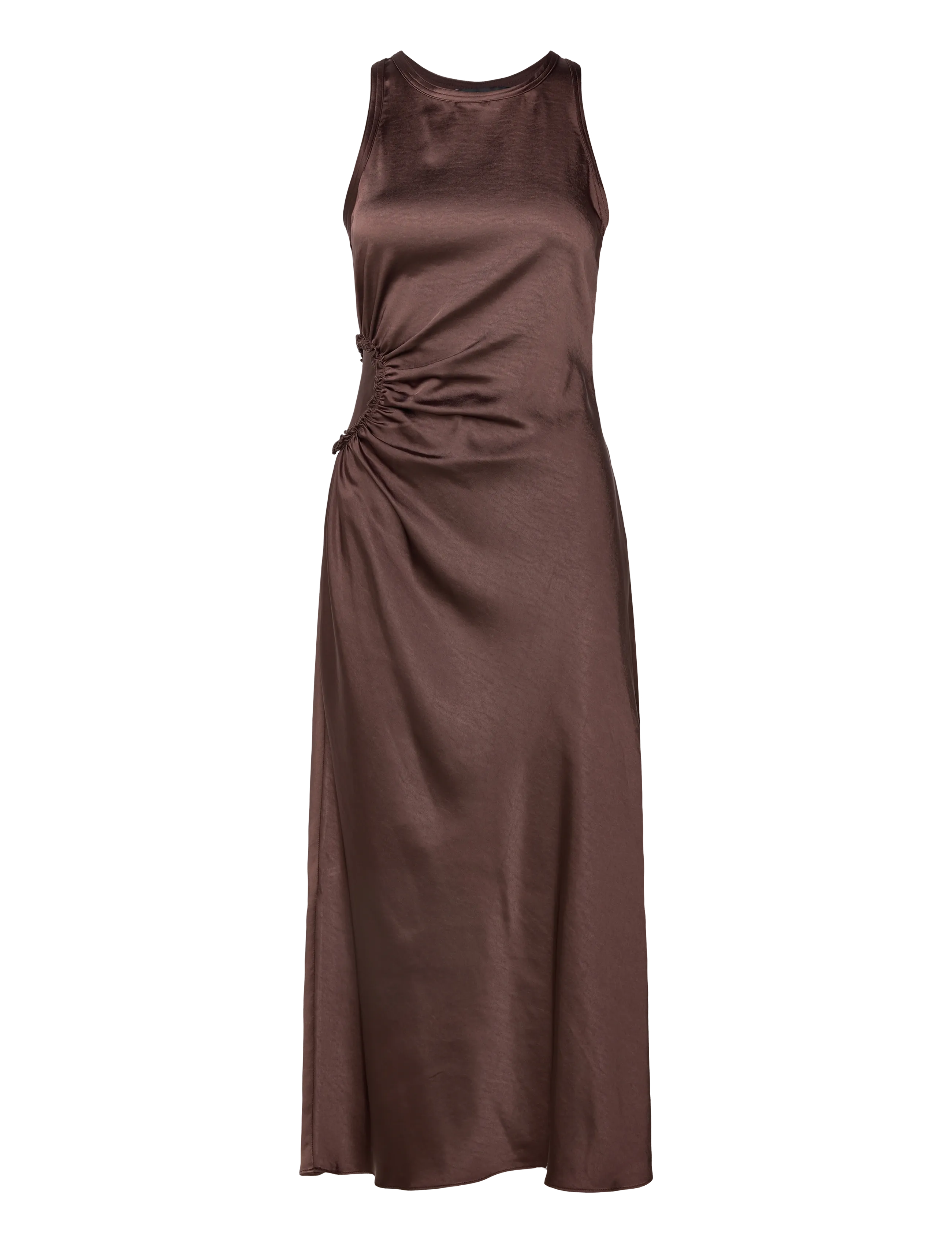 MANGO A-Line Kleid With Gathered Sides Braun - L - Damen