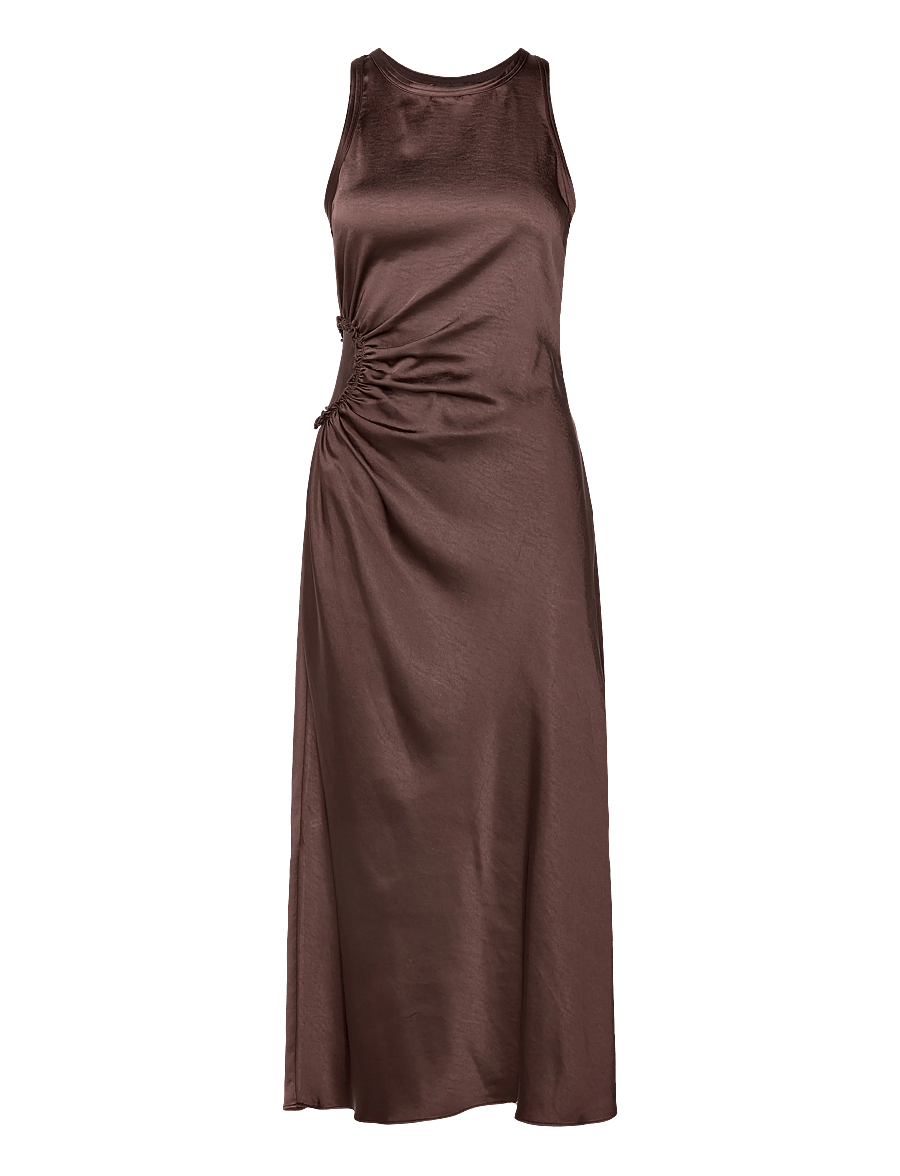 Mango - A-line dress with gathered sides - cocktailklänningar - medium grey - 1