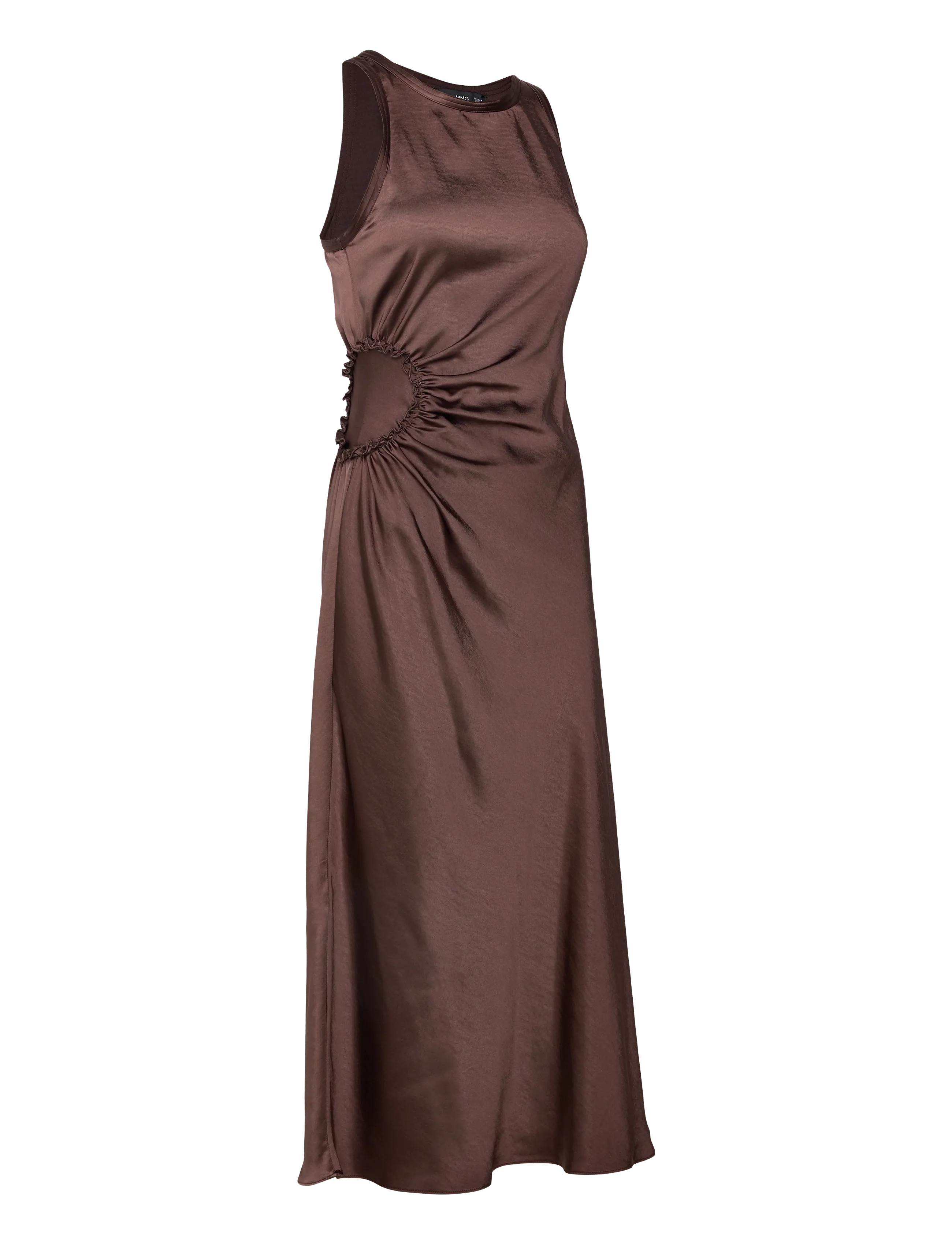 Mango - A-line dress with gathered sides - festtøj til outletpriser - medium grey - 2