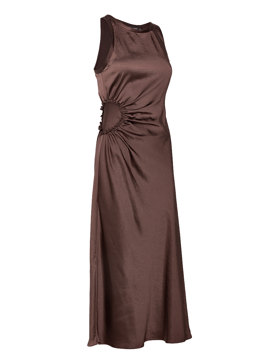 Mango - A-line dress with gathered sides - cocktailklänningar - medium grey - 2