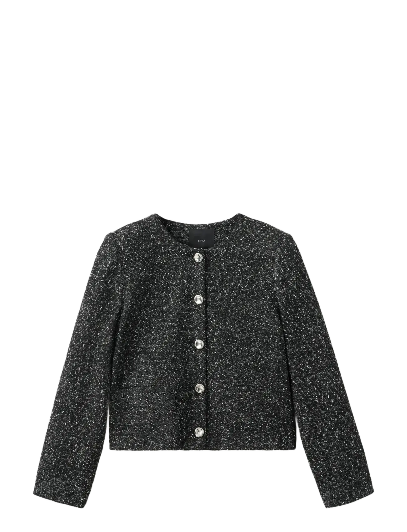 Mango Flecked cotton-blend jacket - Kampagne - BLACK / black