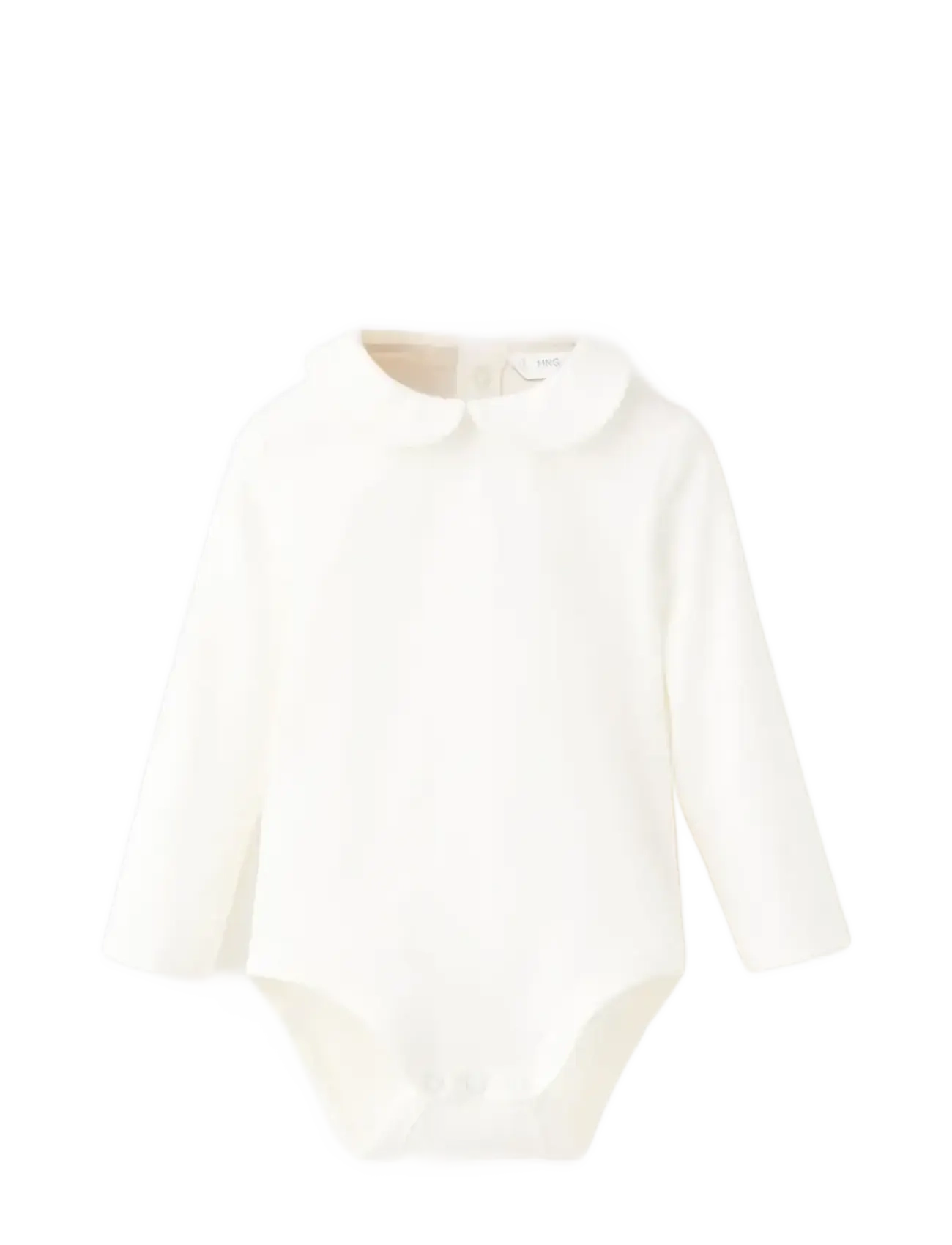 Mango Embroidered baby bodysuit with collar - Autumn deals - NATURAL WHITE / white
