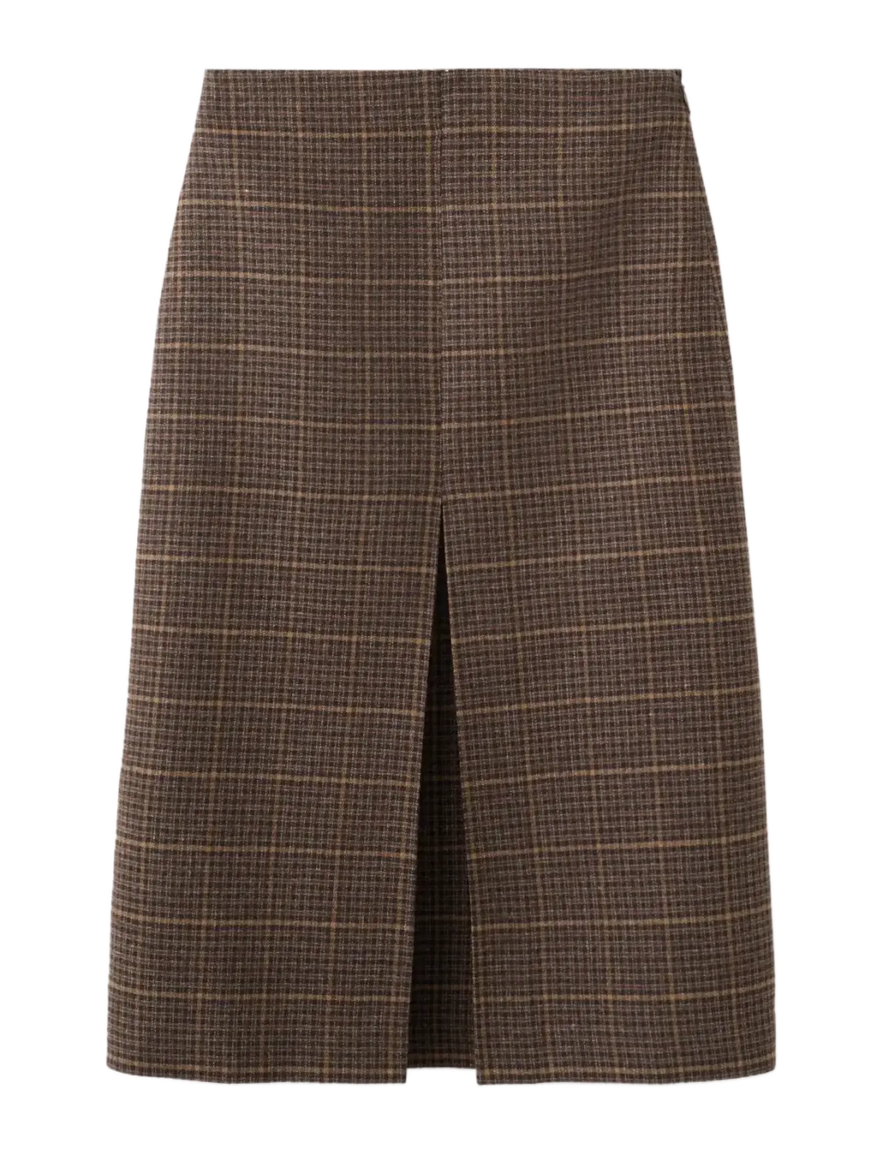 Mango Wool-blend check midi-skirt - Kleidung - BROWN / brown