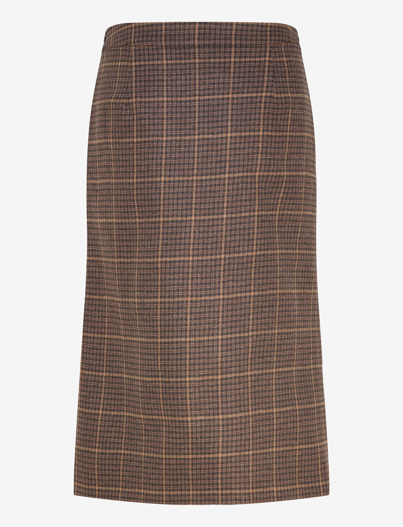 Mango - Wool-blend check midi-skirt - midi nederdele - brown - 2