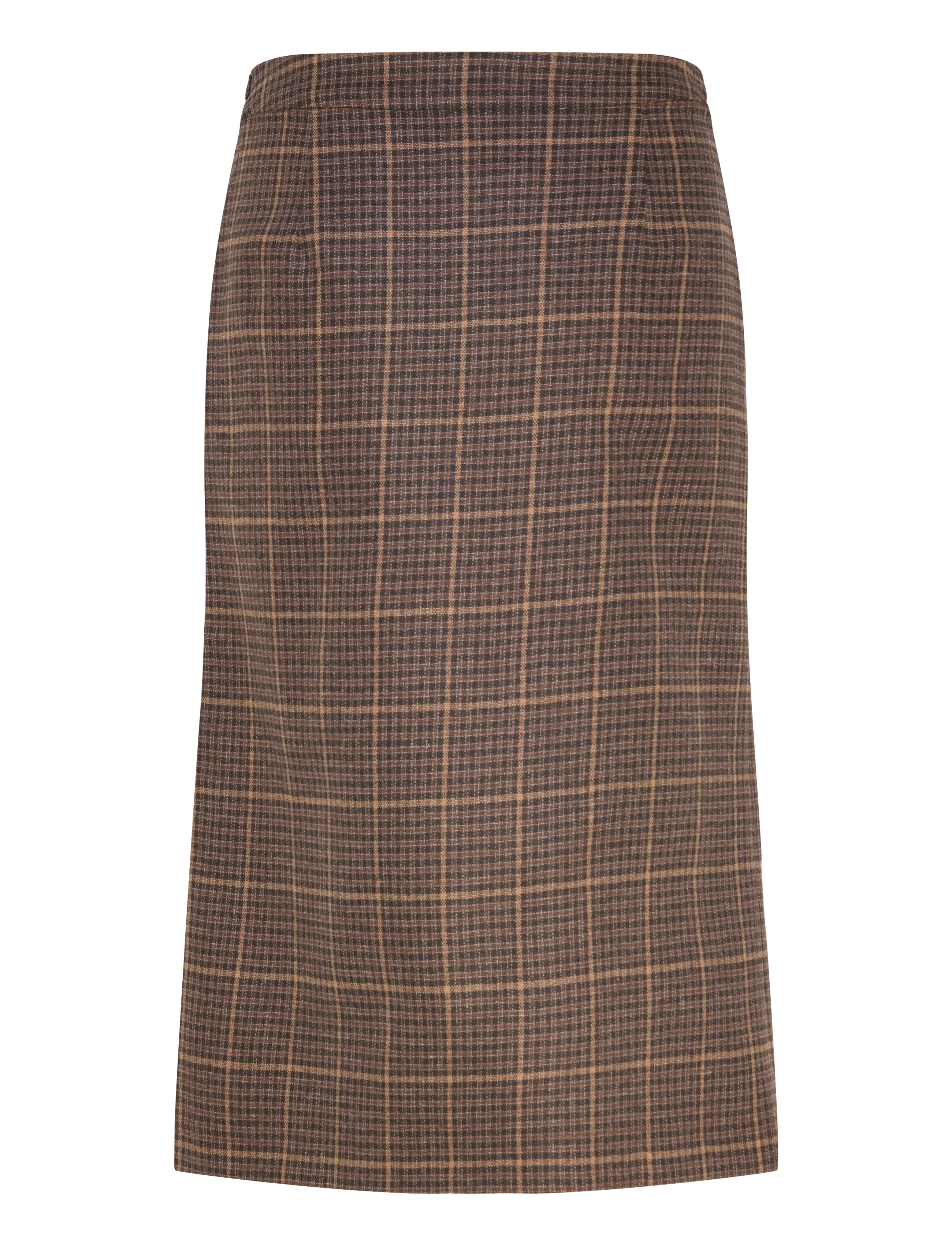 Mango - Wool-blend check midi-skirt - midi kjolar - brown - 2