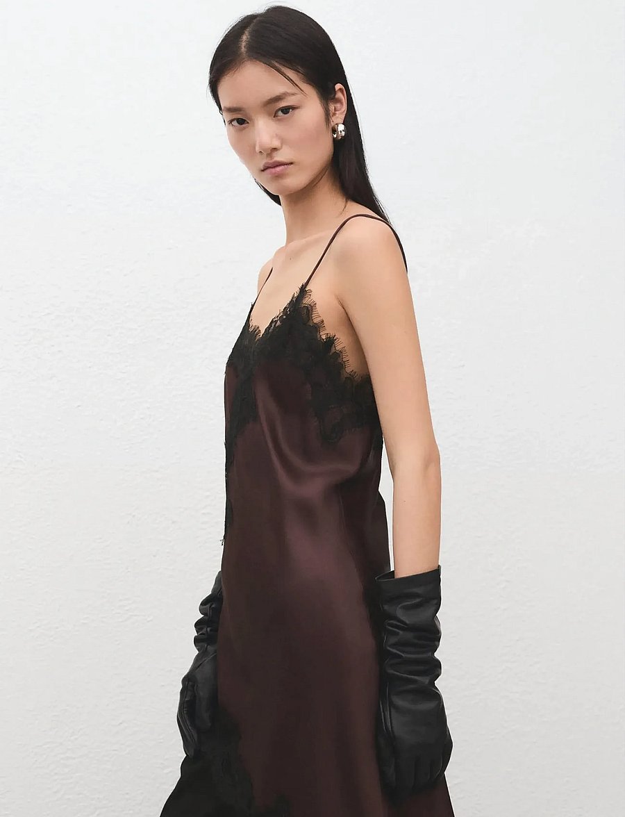 Mango - Lace top - tanktops - dark red - 0