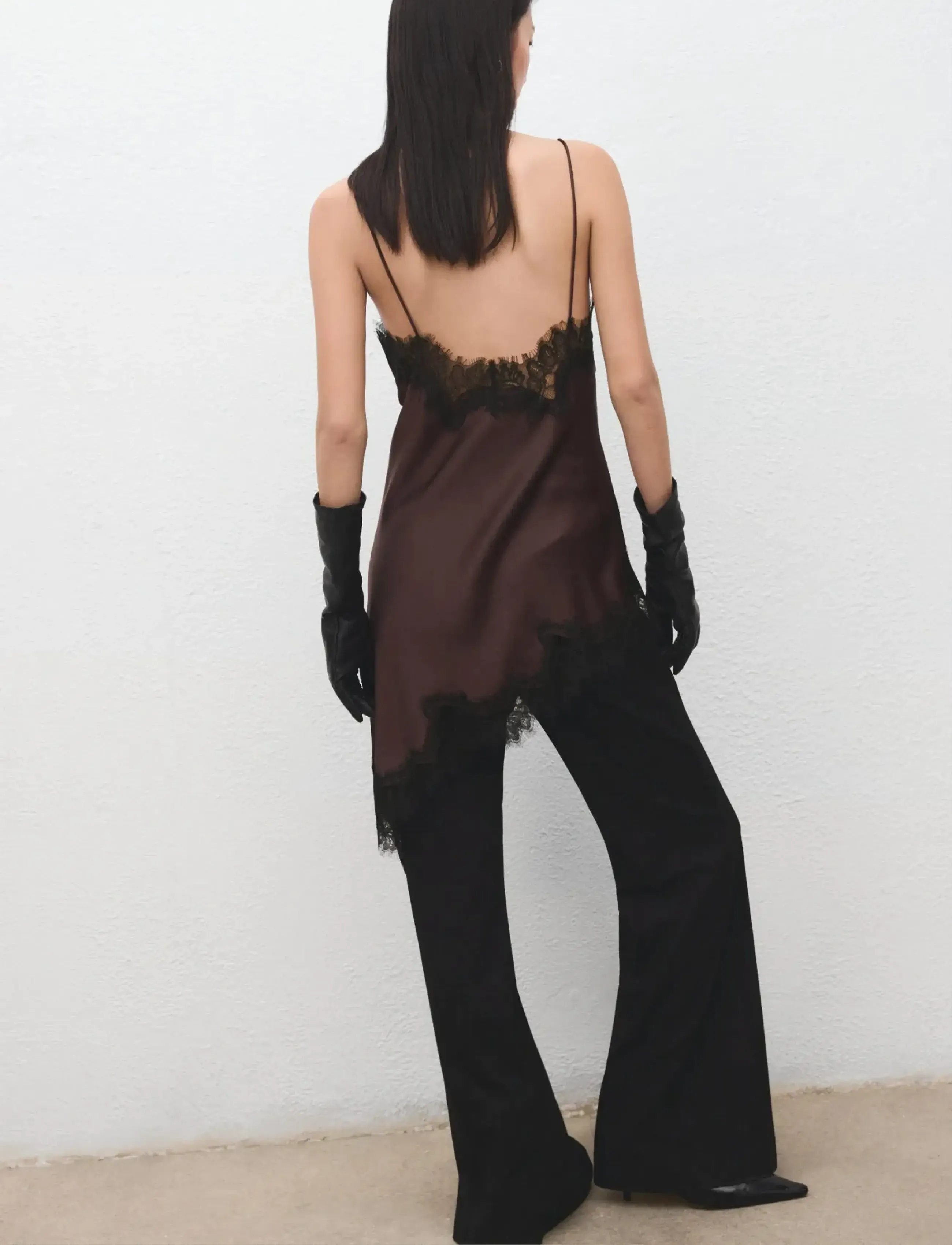 Mango - Lace top - festtoppar - dark red - 2
