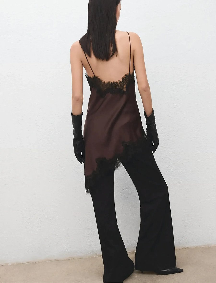 Mango - Lace top - tanktops - dark red - 2