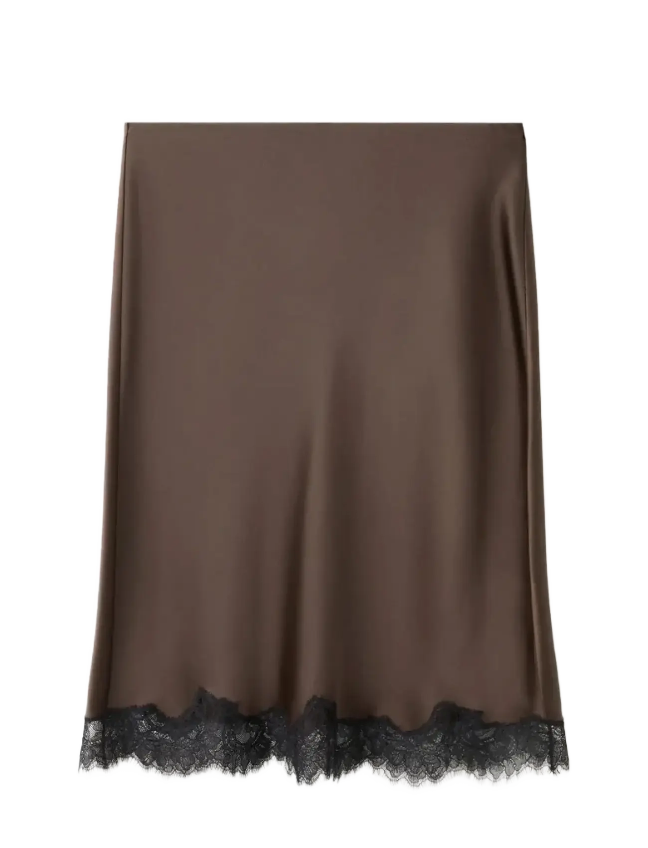 Mango Satin lace skirt - Nyheter - BROWN / brown