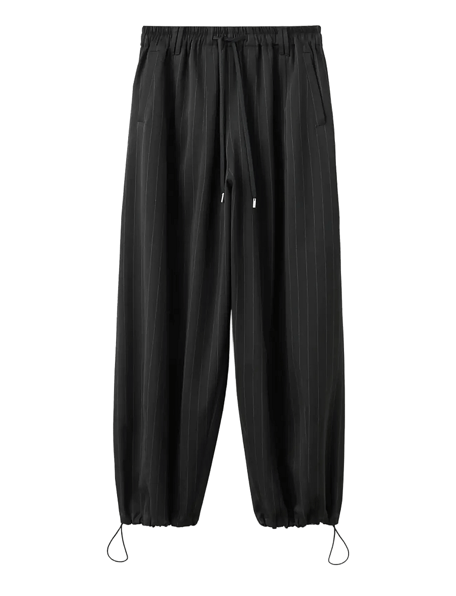 Mango - Pinstripe balloon trousers - vida byxor - black - 1