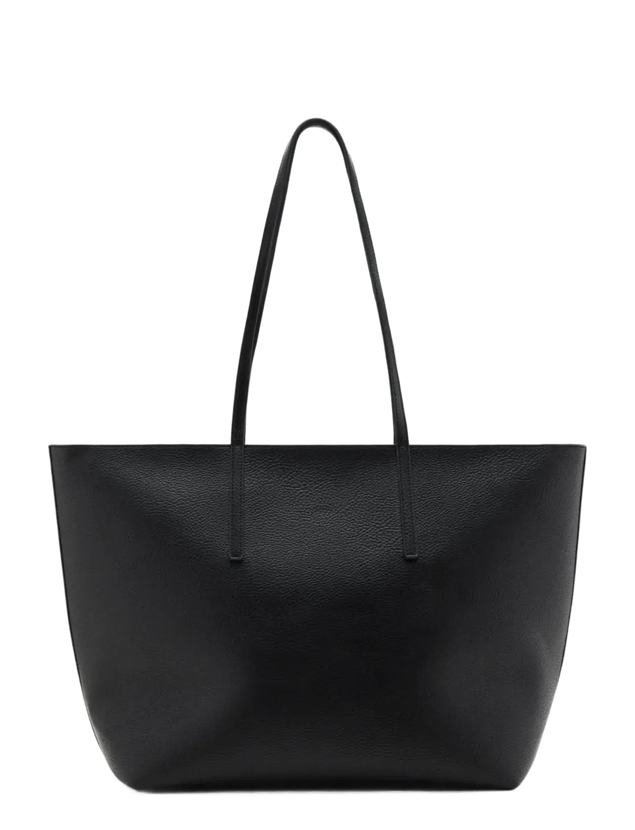 Mango Shopper bag with double handle - Väskor - BLACK / black