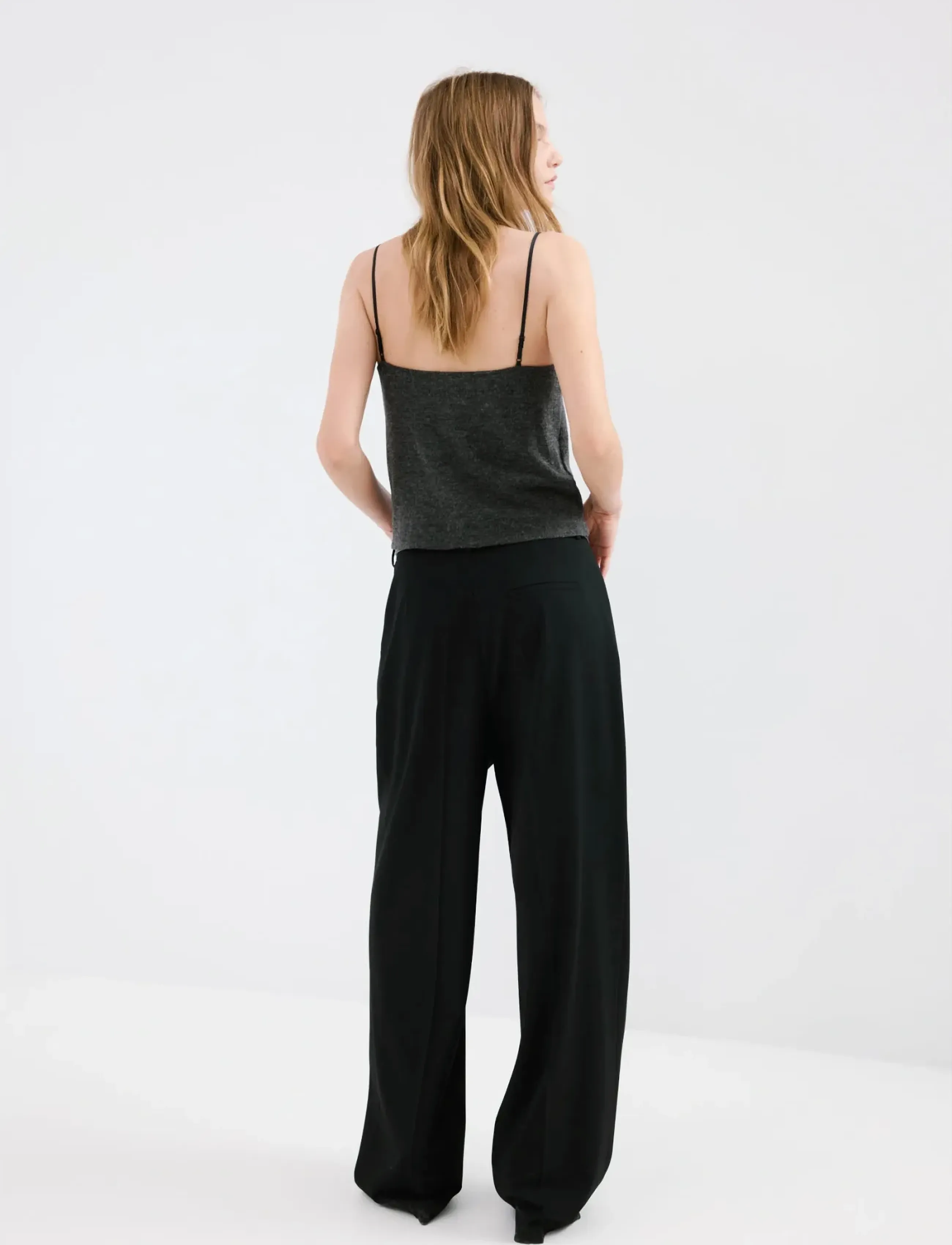 Mango - Top with lace neck - laveste priser - dark grey - 2