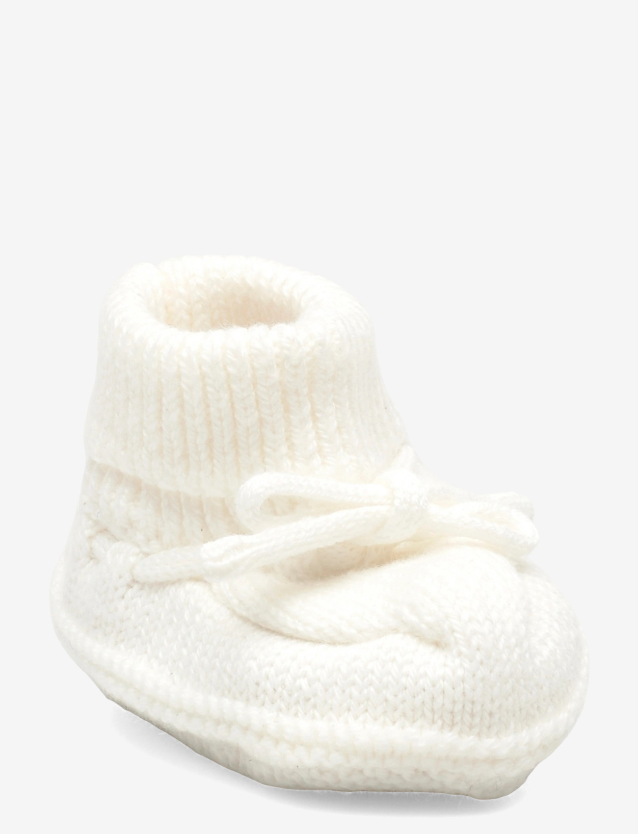 Mango - Knitted booties with bow - babystrikstøvler - natural white - 0