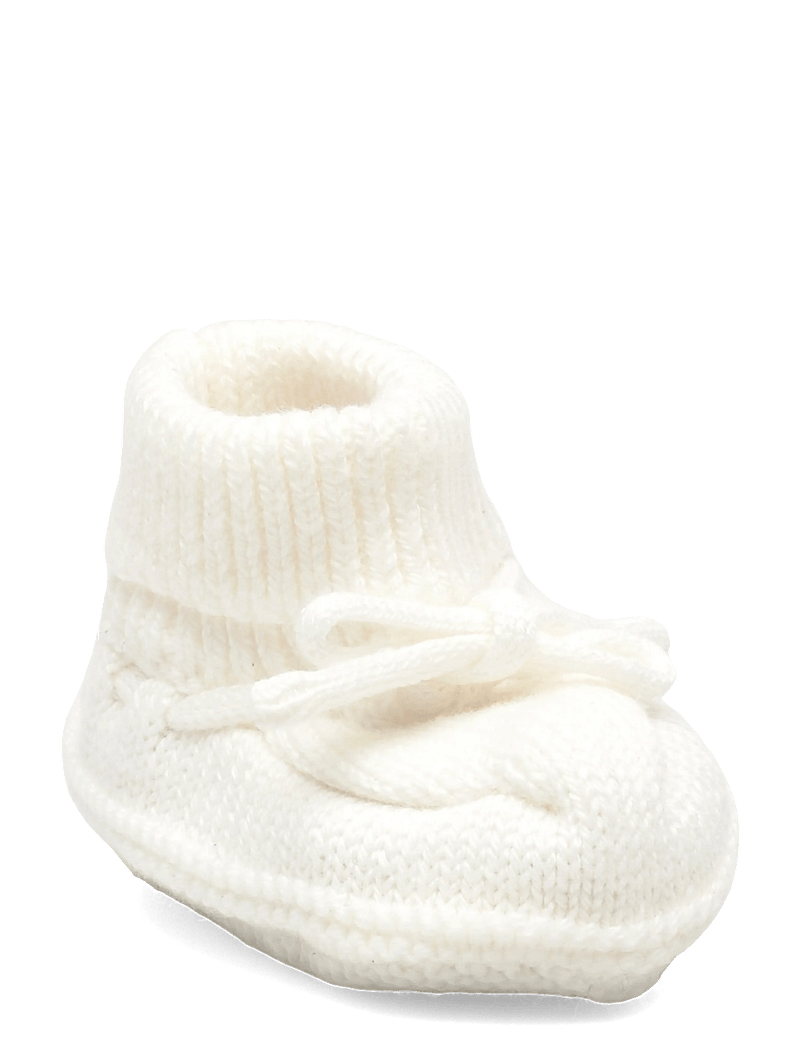 Mango - Knitted booties with bow - babystrikstøvler - natural white - 0