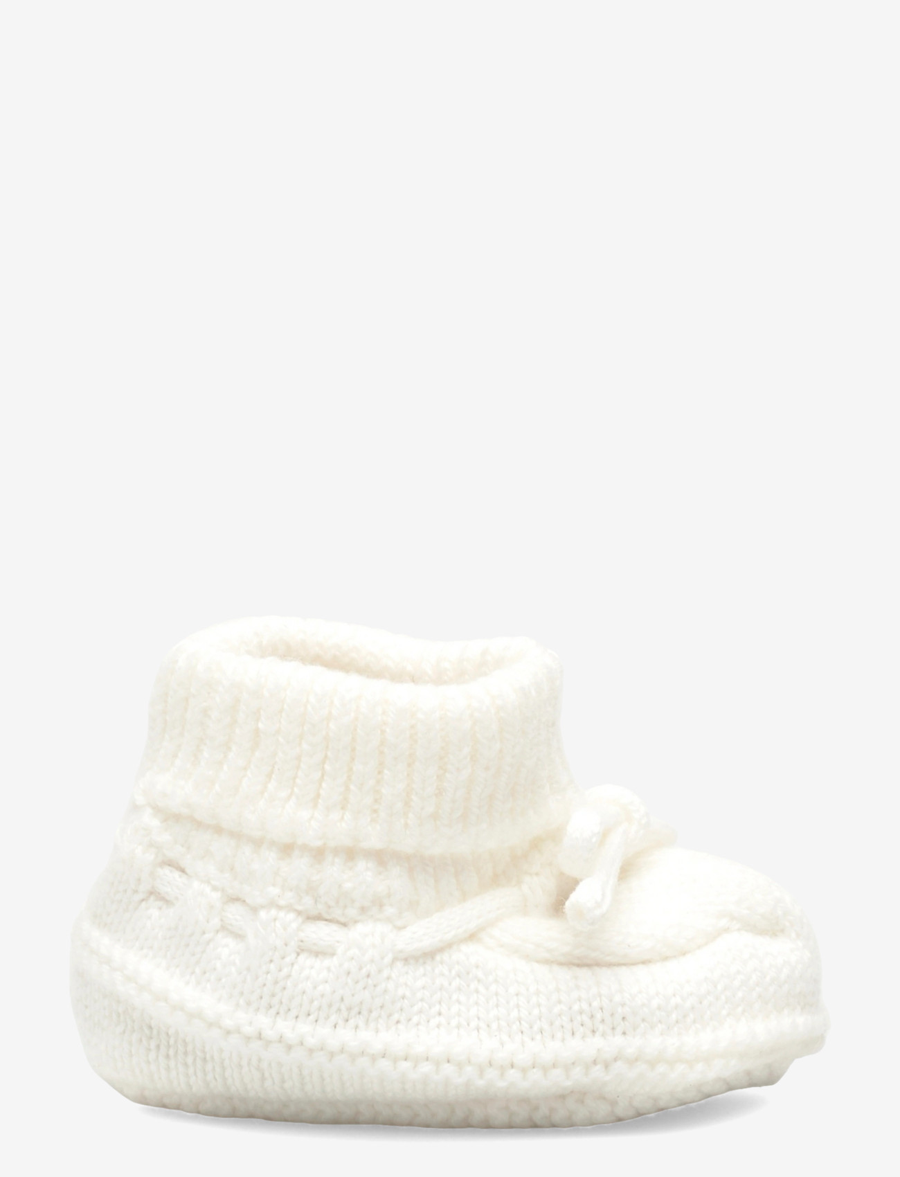 Mango - Knitted booties with bow - babystrikstøvler - natural white - 1