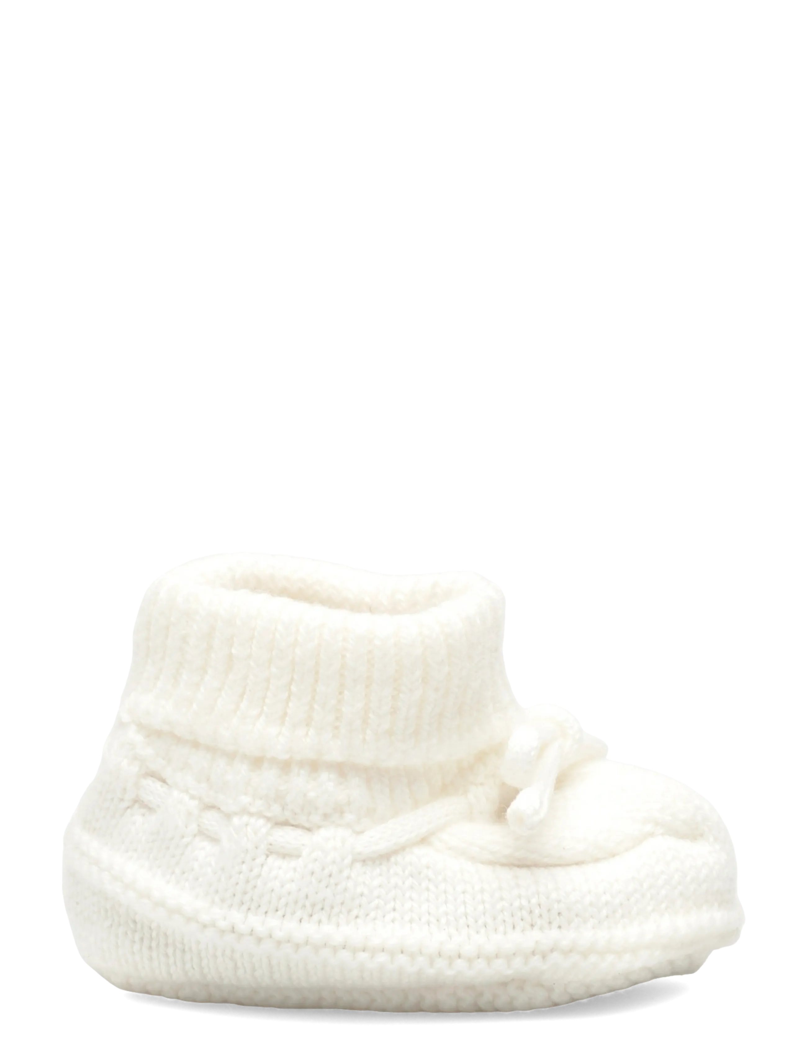 Mango - Knitted booties with bow - baby tossor - natural white - 1