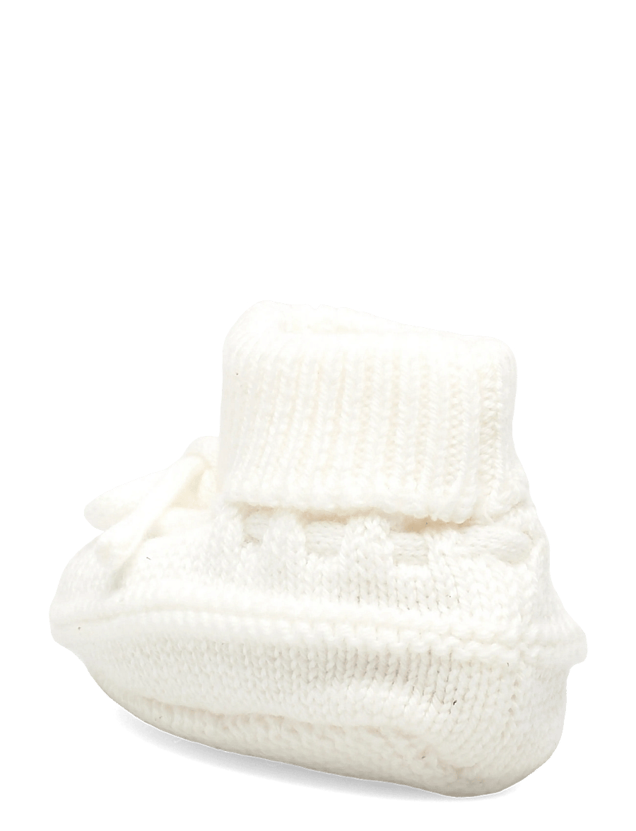 Mango - Knitted booties with bow - baby tossor - natural white - 2